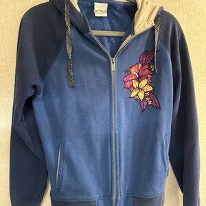 Blue Crazy Shirt with Floral Design